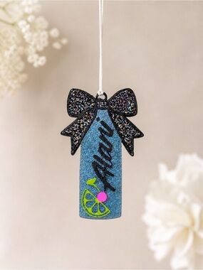 Car Freshie Clean Cotton Scent Blue Air Freshener  Glitter Beaded Freshie